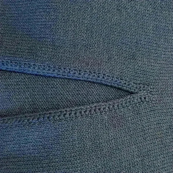 Vintage St. John By Marie Gray Knit Cobalt Blue Button Front Midi Dress Size 8 - Picture 10 of 11